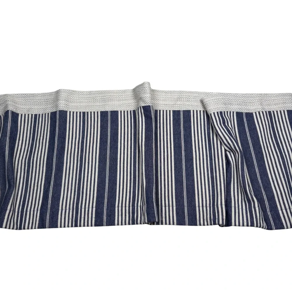 Pottery Barn Kids Valance Navy Blue Stripe Set of 2‎ Nautical 62x50 inch each